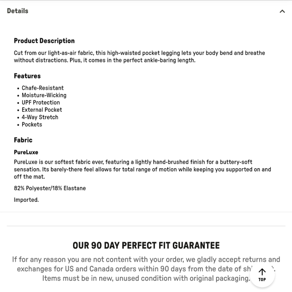 Fabletics Oasis Pureluxe HW 7/8 Leggings - Picture 2 of 8